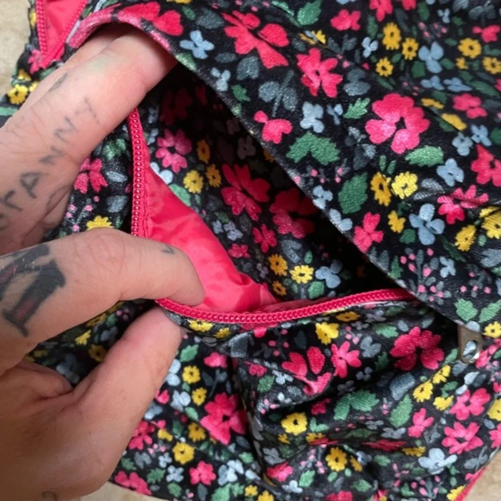 Floral‎ Mini Backpack Small Kids Backpack Colorful Pink Accent School Bag